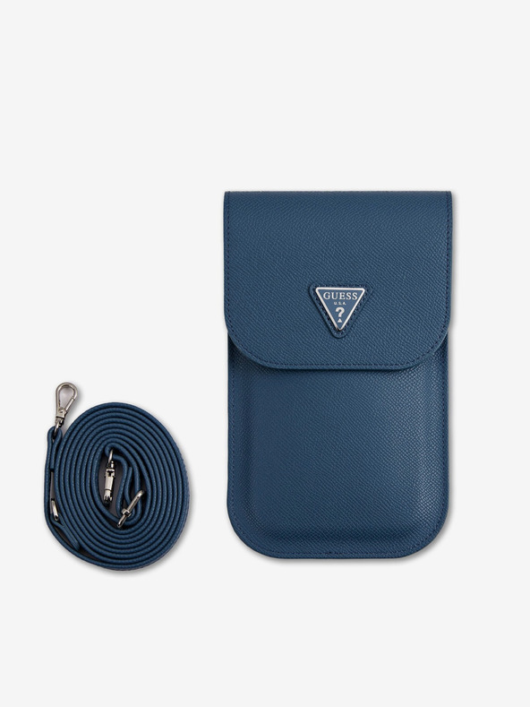 Guess PU Grained Triangle Logo Taška na Telefon Blue Telefontok Lila termék 2. képe