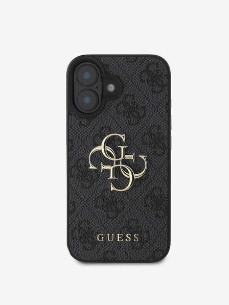 Guess Guess PU 4G fém logós hátlap iPhone 16 Plus-hoz Szürke