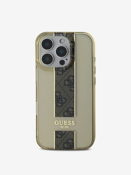 Guess Guess IML középső 4G csíkos hátlap iPhone 16 Pro készülékhez Barna