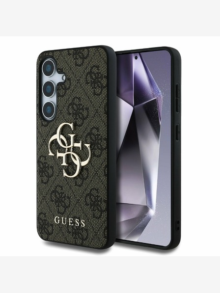 Guess Guess PU 4G fém logós hátlap Samsung Galaxy S25+ barna barna