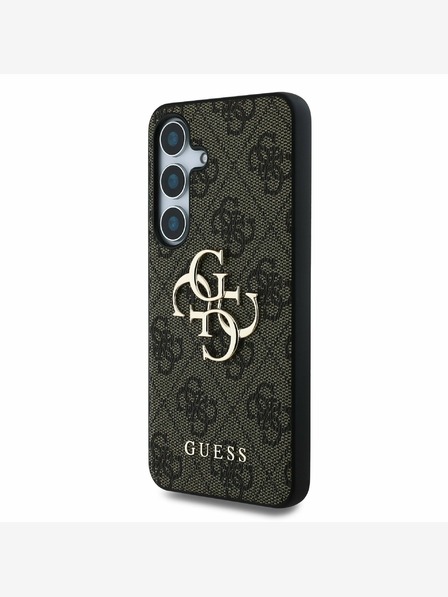 Guess Guess PU 4G fém logós hátlap Samsung Galaxy S25+ barna barna