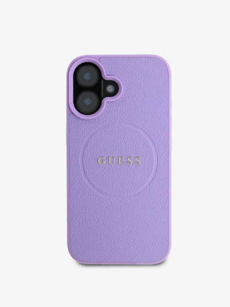 Guess Guess PU szemcsés klasszikus logós MagSafe hátlap iPhone 16 Plushoz Lila
