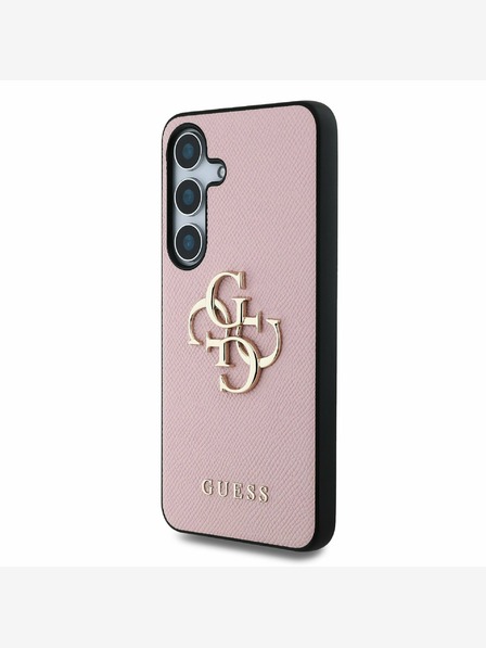 Guess Guess PU szemcsés 4G fém logós hátlap a Samsung Galaxy S25 rózsaszínű modellhez