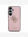 Guess Guess PU szemcsés 4G fém logós hátlap a Samsung Galaxy S25 rózsaszínű modellhez
