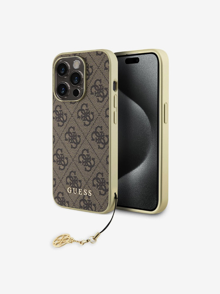 Guess Guess 4G Charm hátlap az iPhone 15 Pro-hoz Barna