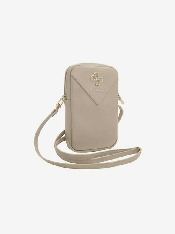 Guess PU Grained 4G Metal Logo Taška na Telefon se Zipem Gold Telefontok Lila akciós termékkép 1
