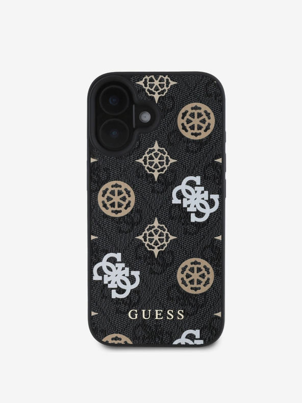 Guess PU 4G Peony MagSafe Zadní Kryt pro iPhone 16 Black Telefontok Lila termék 2. képe
