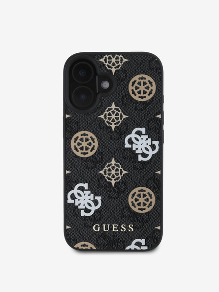 Guess Guess PU 4G Peony MagSafe MagSafe hátlap iPhone 16-hoz Fekete