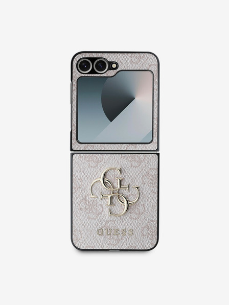 Guess PU 4G Metal Logo Zadní Kryt pro Samsung Galaxy Z Flip 6 Pink Telefontok
