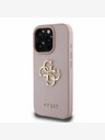 Guess Guess PU szemcsés 4G fém logós hátlap iPhone 16 Pro rózsaszínű iPhone 16 Pro modellhez
