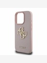 Guess Guess PU szemcsés 4G fém logós hátlap iPhone 16 Pro rózsaszínű iPhone 16 Pro modellhez