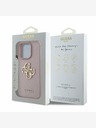 Guess Guess PU szemcsés 4G fém logós hátlap iPhone 16 Pro rózsaszínű iPhone 16 Pro modellhez