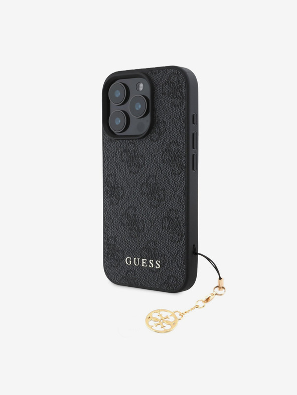 Guess 4G Charm Zadní Kryt pro iPhone 16 Pro Tone on Tone Grey Telefontok Lila akciós termékkép 1