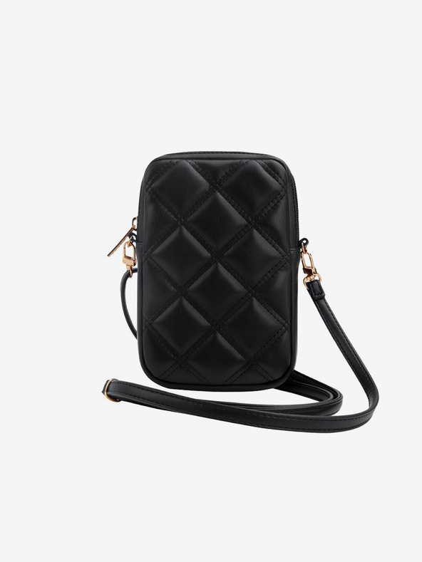 Guess PU Quilted 4G Metal Logo Taška na Telefon se Zipem Black Telefontok Lila termék 2. képe