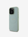 Guess Guess PU szemcsés klasszikus logós MagSafe hátlap iPhone 16 Pro iPhone 16-hoz Zöld