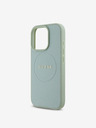 Guess Guess PU szemcsés klasszikus logós MagSafe hátlap iPhone 16 Pro iPhone 16-hoz Zöld