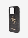 Guess Guess PU fix csillogó 4G fém logós fém hátlap iPhone 15 Pro Max-hoz Fekete