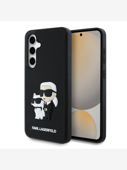 Karl Lagerfeld Karl Lagerfeld 3D gumiból készült Karl és Choupette hátlap Samsung Galaxy S24 FE Fekete
