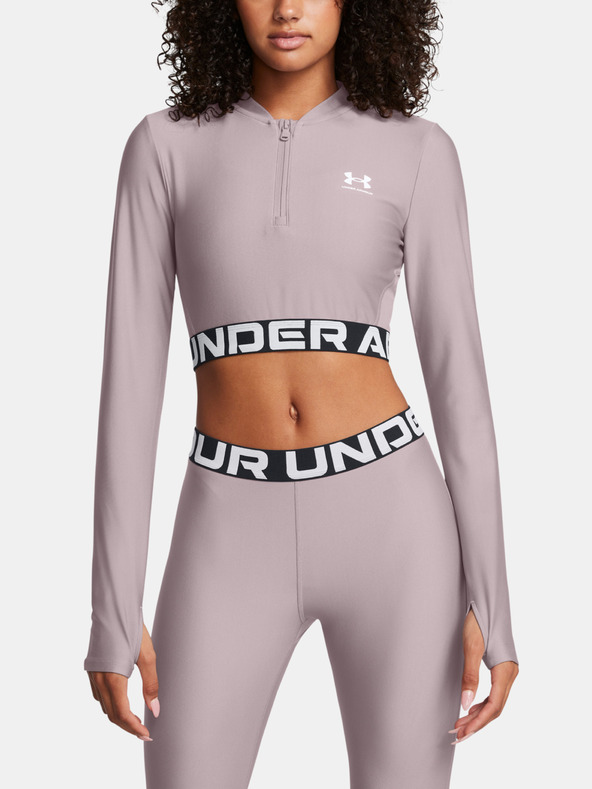 Under Armour HeatGear Rib 1/4 Zip LS Póló Szürke akciós termékkép 1