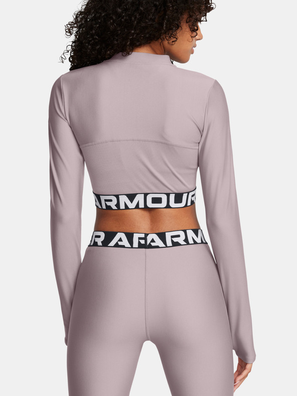 Under Armour HeatGear Rib 1/4 Zip LS Póló Szürke termék 2. képe