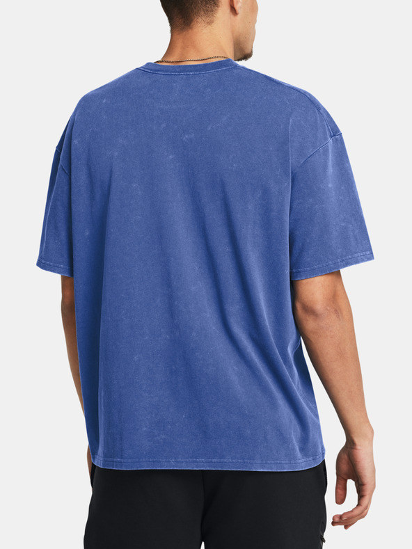Under Armour UA M HW OS LOGO WASH SS Póló Kék termék 2. képe