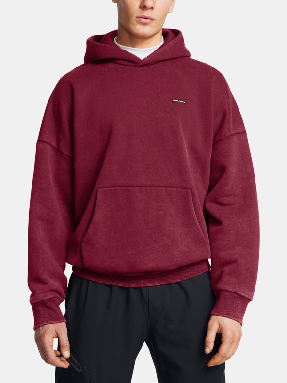 Under Armour UA Icon HWT Flc Wash OS Melegítőfelsők Piros akciós termékkép 1