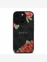 Guess Guess PU bőr 4G rózsák MagSafe hátlap iPhone 16 Pro Max-hoz Fekete