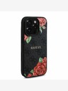 Guess Guess PU bőr 4G rózsák MagSafe hátlap iPhone 16 Pro Max-hoz Fekete