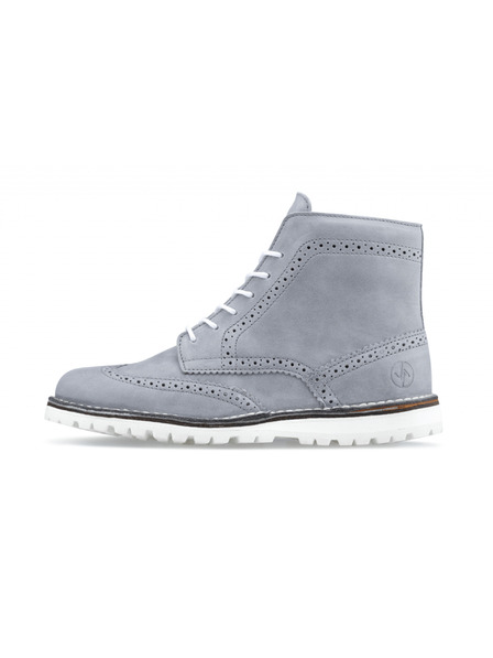 Vasky Férfi bőr bokacsizma szürke - tavaszi / őszi csizma, cipő Vasky Brogue High Grey