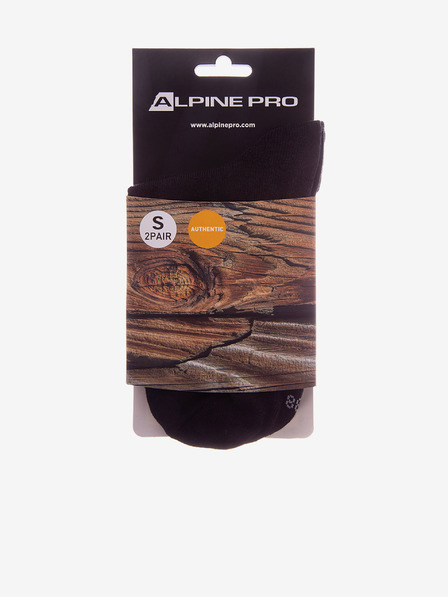 ALPINE PRO Fekete uniszex zokni - 2 pár ALPINE PRO 2ULIANO