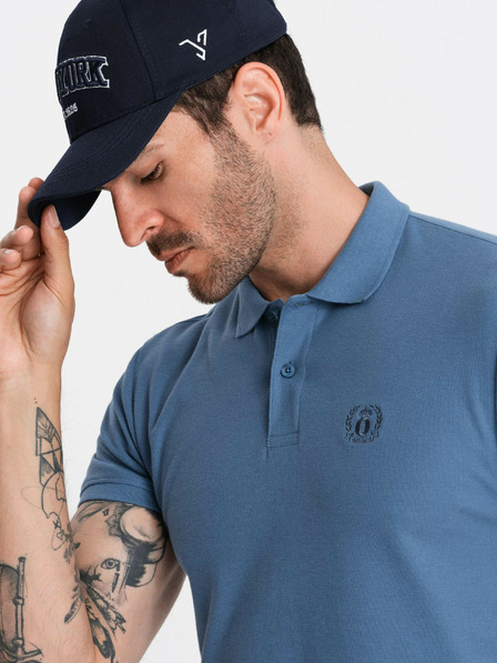 Ombre Clothing Kék férfi alap póló póló Ombre Ruházat