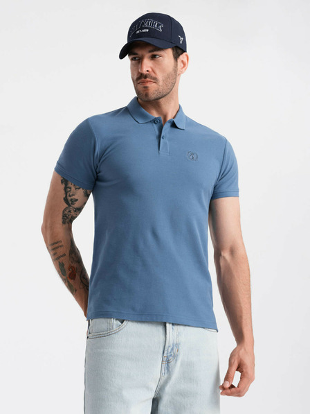 Ombre Clothing Kék férfi alap póló póló Ombre Ruházat