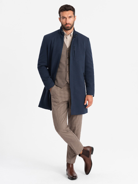 Ombre Clothing Ombre Clothing Férfi strukturált magas gallérú kabát