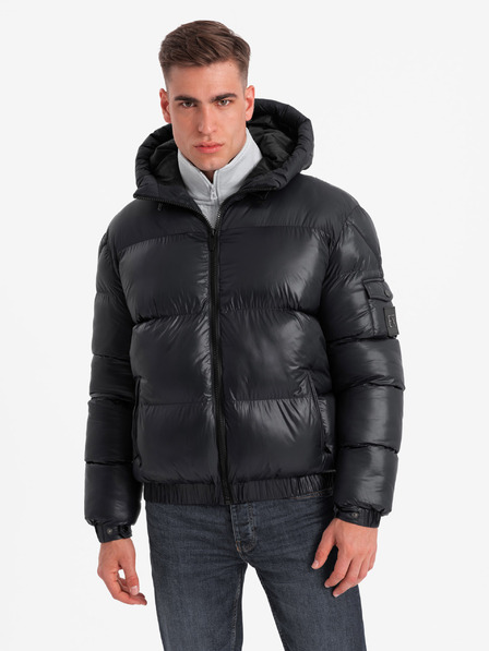 Ombre Clothing Férfi meleg kabát bordázott szegélyekkel Ombre Clothing Ombre Clothing