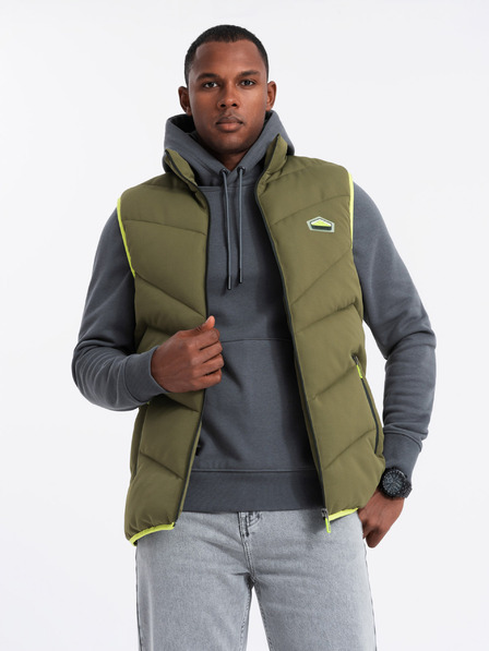 Ombre Clothing Férfi steppelt mellény neon akcentussal Ombre ruházat