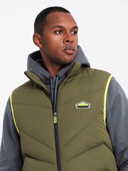 Ombre Clothing Férfi steppelt mellény neon akcentussal Ombre ruházat