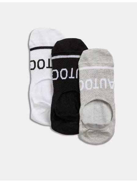 Marks & Spencer 3 db láthatatlan betétű edzőcipő zokni Trainer Liners™ Supima® pamut keverékből Marks & Spencer többszínű
