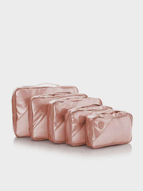 Heys Heys Metallic Packing Cube 5db öt darabos utazótáska készlet régi rózsaszínben