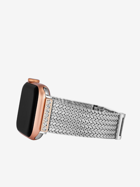Anne Klein Pánt az Apple Watch-hoz ezüstszínű kristályokkal Anne Klein