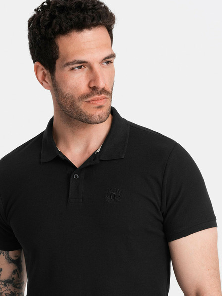 Ombre Clothing Fekete férfi alap póló póló Ombre Ruházat