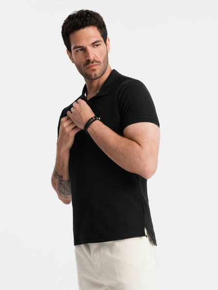 Ombre Clothing Fekete férfi alap póló póló Ombre Ruházat
