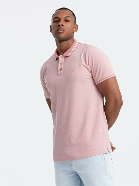 Ombre Clothing Melange férfi póló póló csíkos gallérral Ombre Ruházat