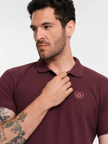 Ombre Clothing Burgundia férfi alapvető póló póló Ombre ruházat