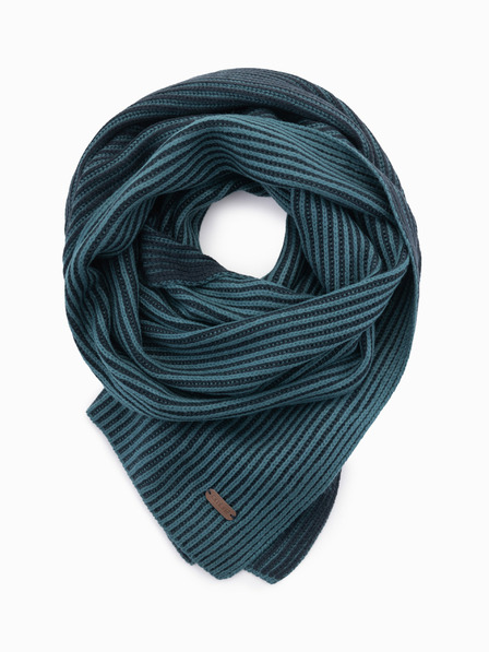 Ombre Clothing Férfi kötött kéttónusú csíkos sál sötétkék Ombre ruházat