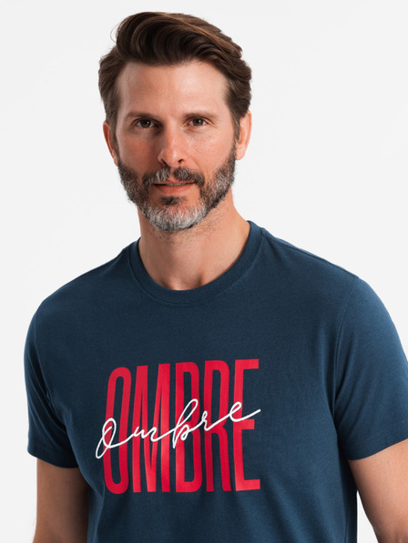 Ombre Clothing Férfi pamut póló finom hímzéssel Ombre ruházat