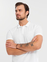 Ombre Clothing Férfi pamut pólóing BASIC - sötétkék/fehér/vörös V3 OM-POBS-0133 Ombre Ruházat