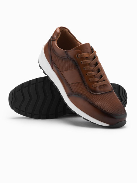 Ombre Clothing Férfi vászon tornacipő barna Ombre ruházat