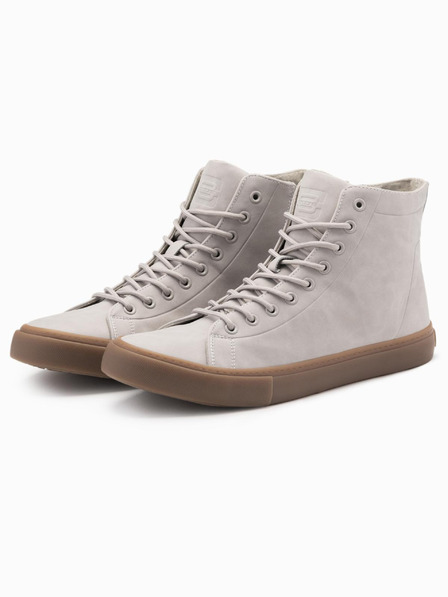 Ombre Clothing Férfi magas tetejű tornacipő gumitalppal szürke Ombre Ruházat