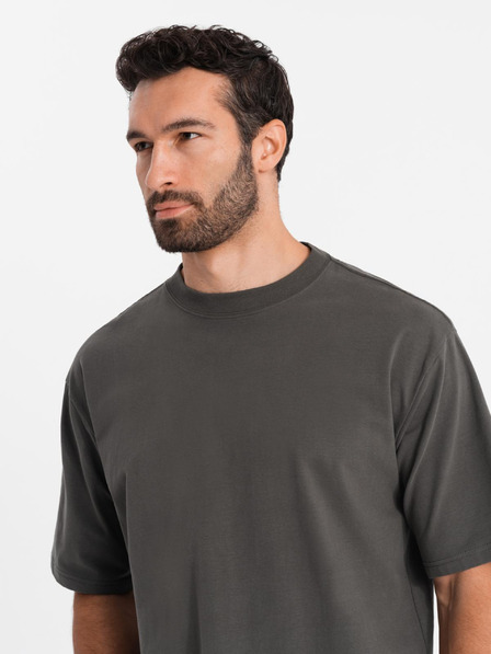 Ombre Clothing Férfi LOOSE FIT póló zsebbel khaki Ombre ruházat