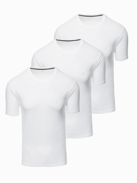 Ombre Clothing Három darabos férfi pamut BASIC kerek nyakú póló készlet Ombre Clothing